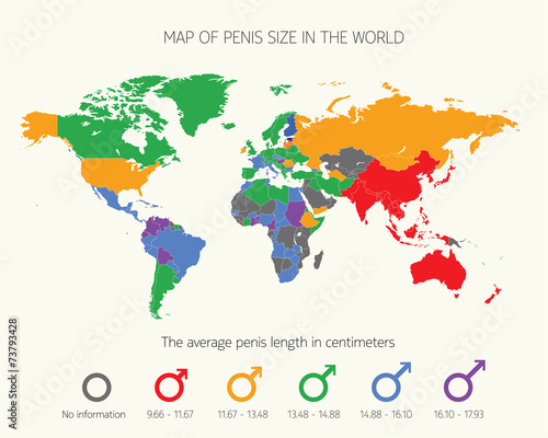 Map of penis size in the world