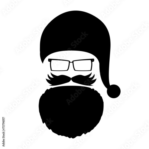 Santa Claus cap, beard and mustache