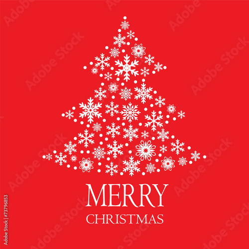 Christmas tree made of snowflakes