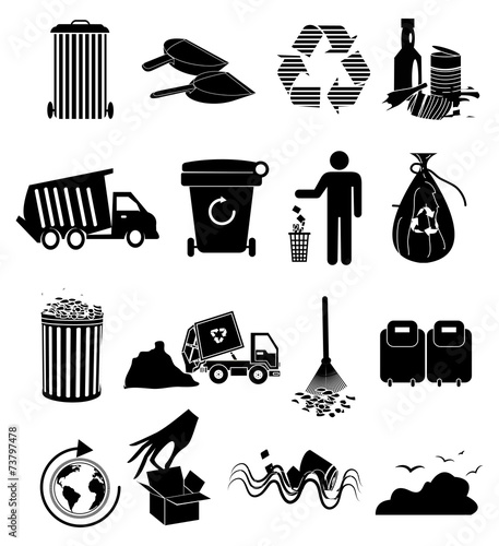 Garbage icons set