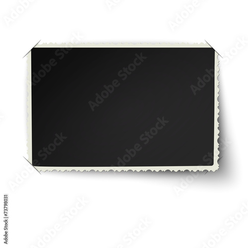 Retro not straight edge photo frame with one not fixed corner