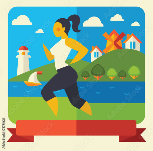 outdoor running woman