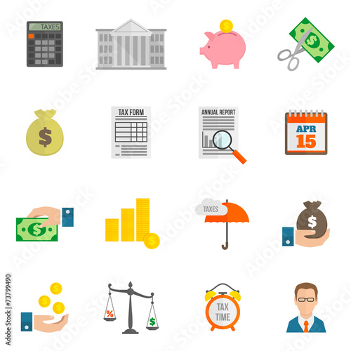 Tax icon flat