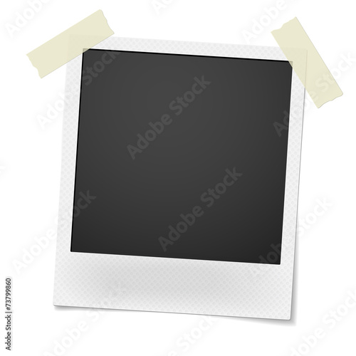 Blank retro photo frame isolated