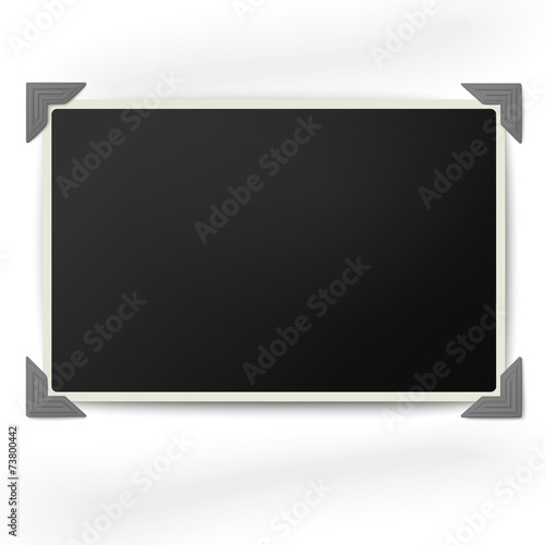 Photo frame with straight edges in vintage photo corners