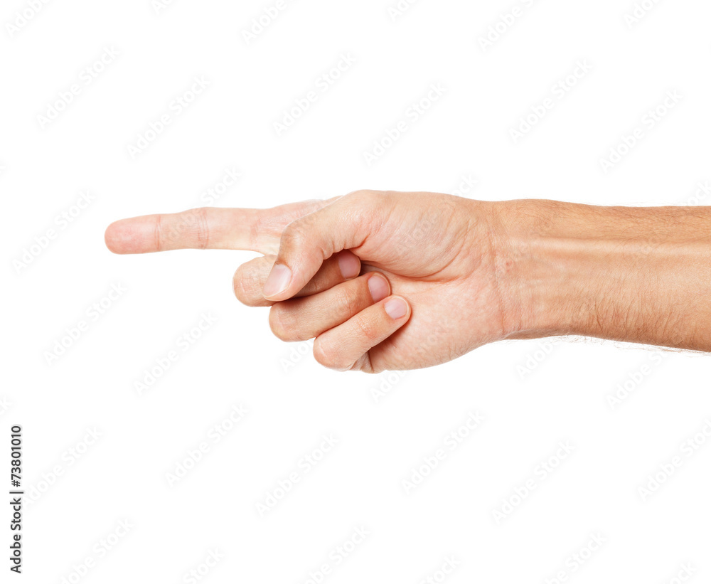 Male hand isolated on white background Male hand isolated on white background