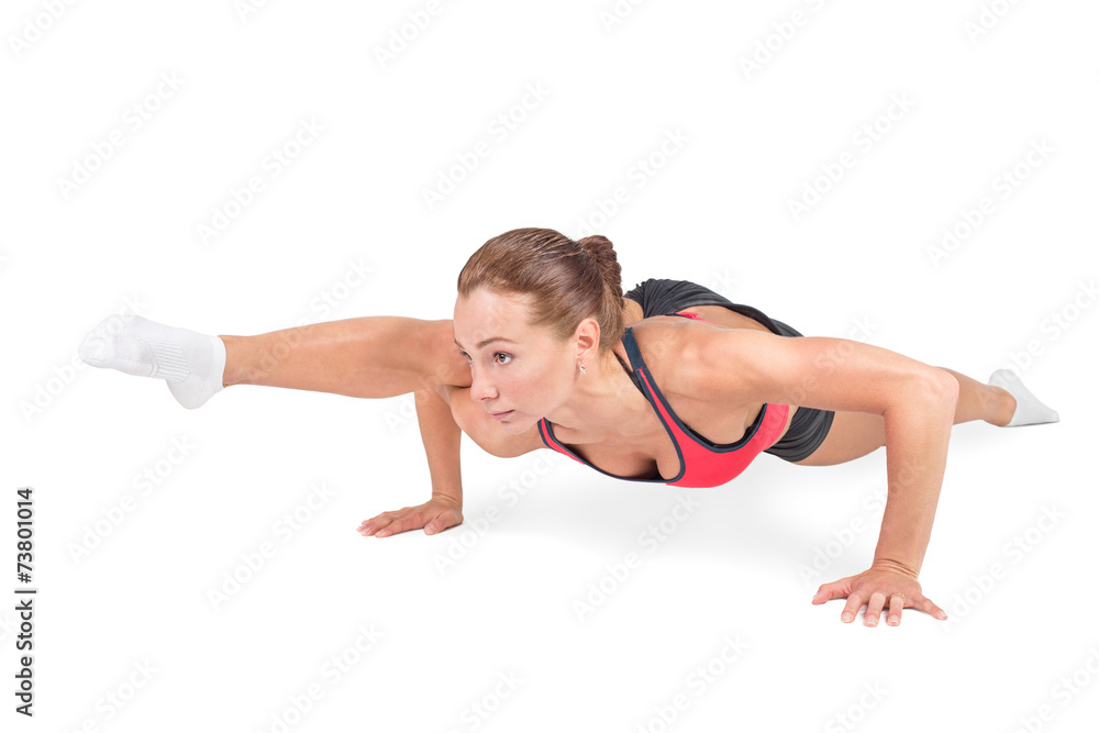 sport and lifestyle concept - woman doing sports 
