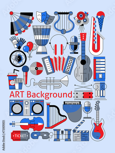 Art flat line set