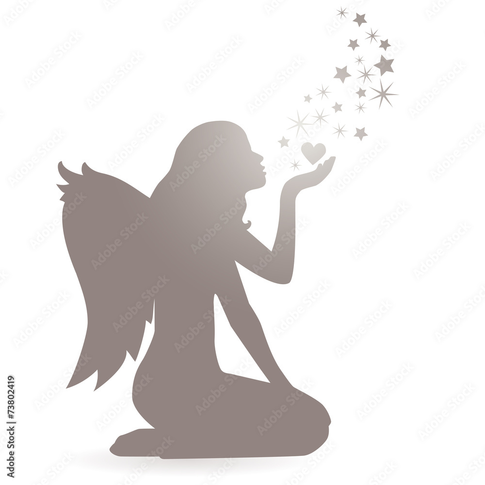 Engel Silhouette Stock-Vektorgrafik | Adobe Stock