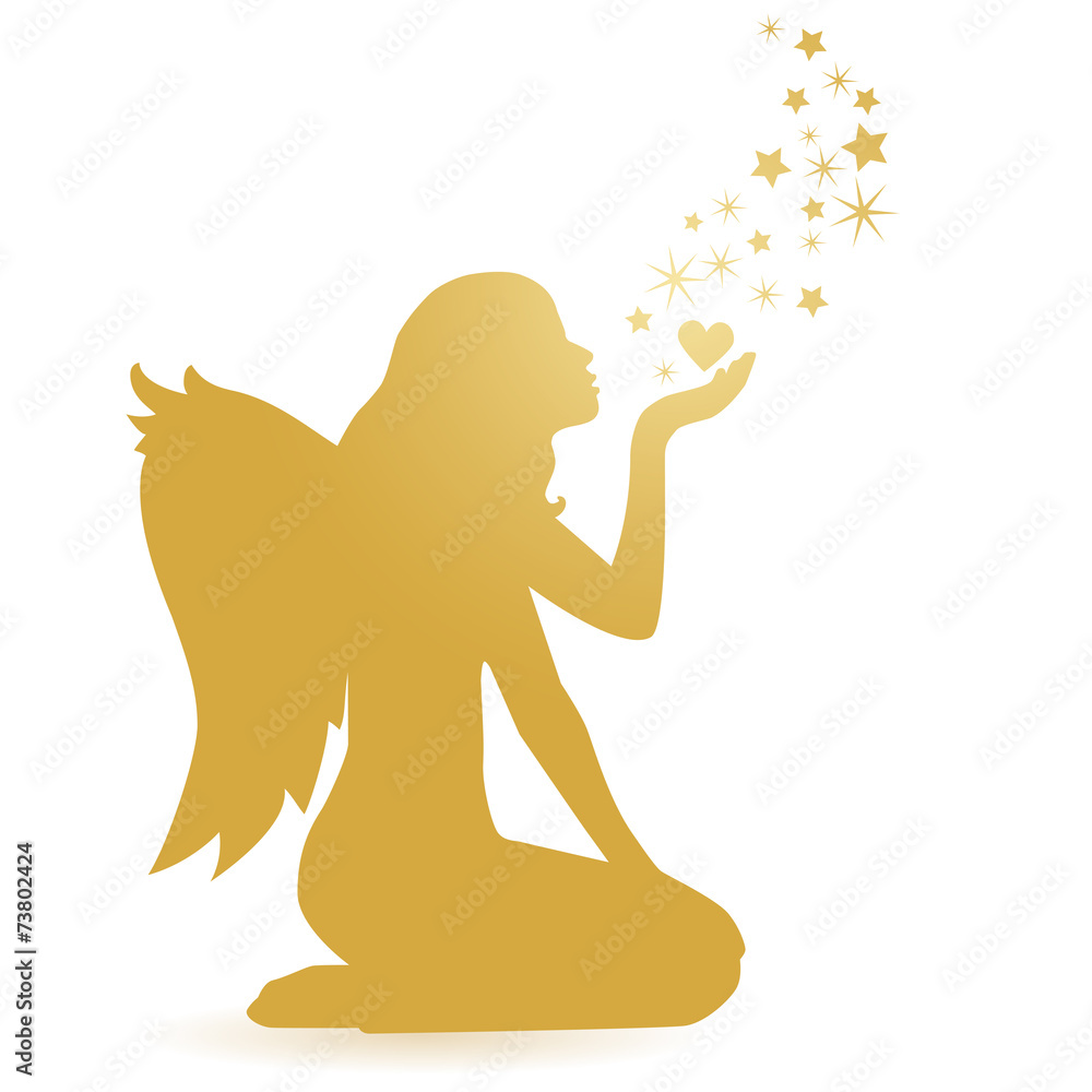 Engel Silhouette Stock-Vektorgrafik | Adobe Stock