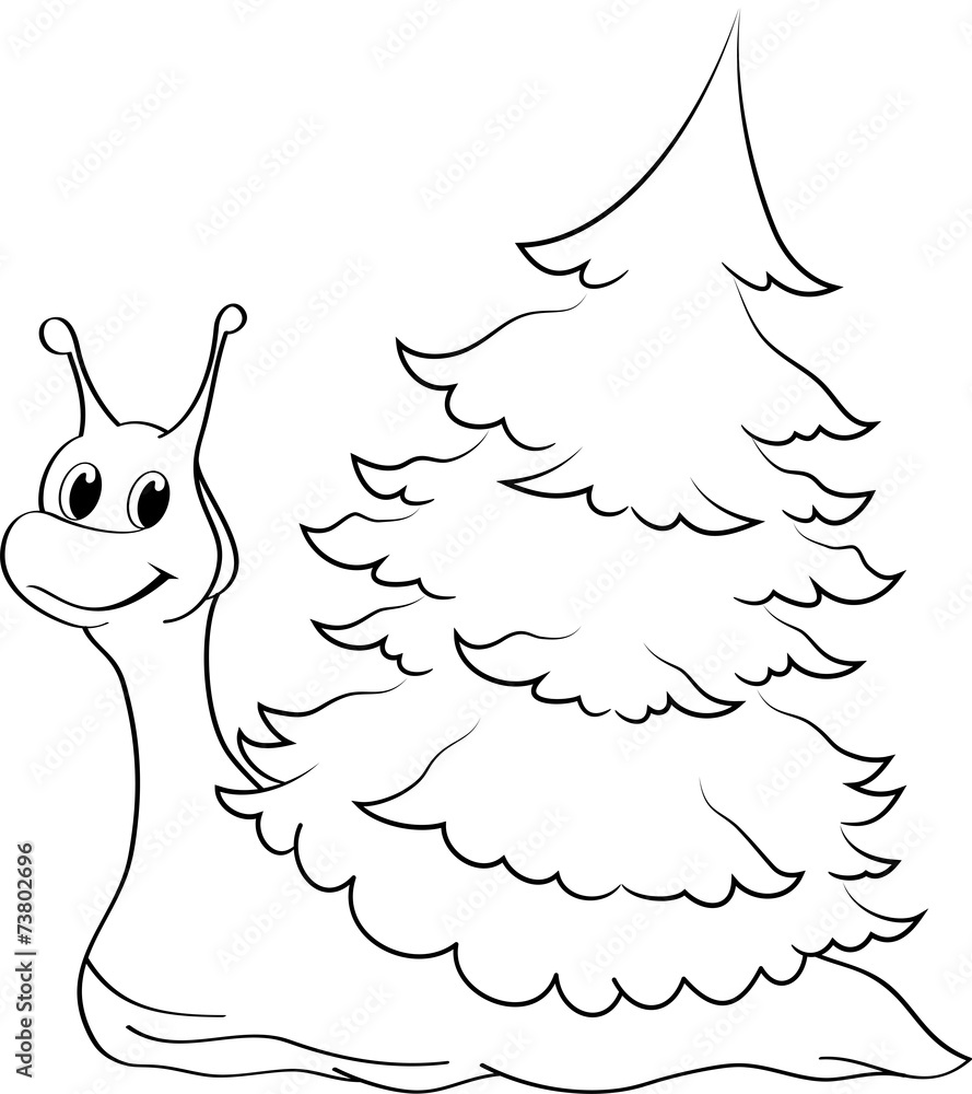 Fototapeta premium Cartoon Snail