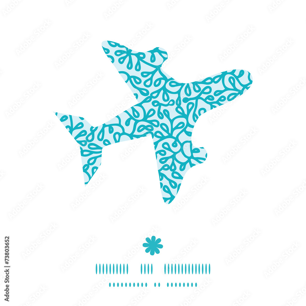Vector abstract underwater plants airplane silhouette pattern Vector abstract underwater plants airplane silhouette pattern