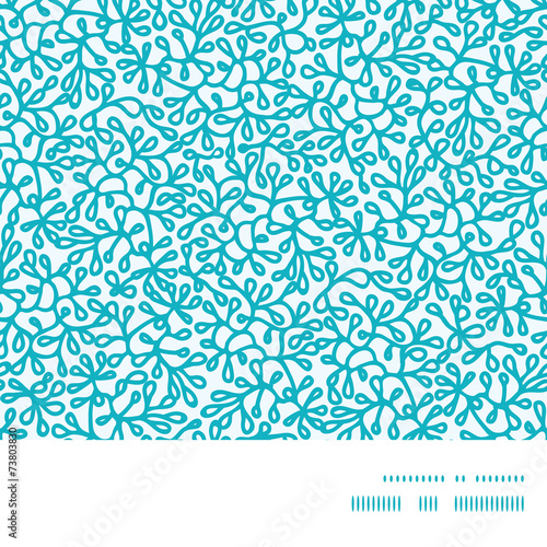 Vector abstract underwater plants horizontal frame seamless
