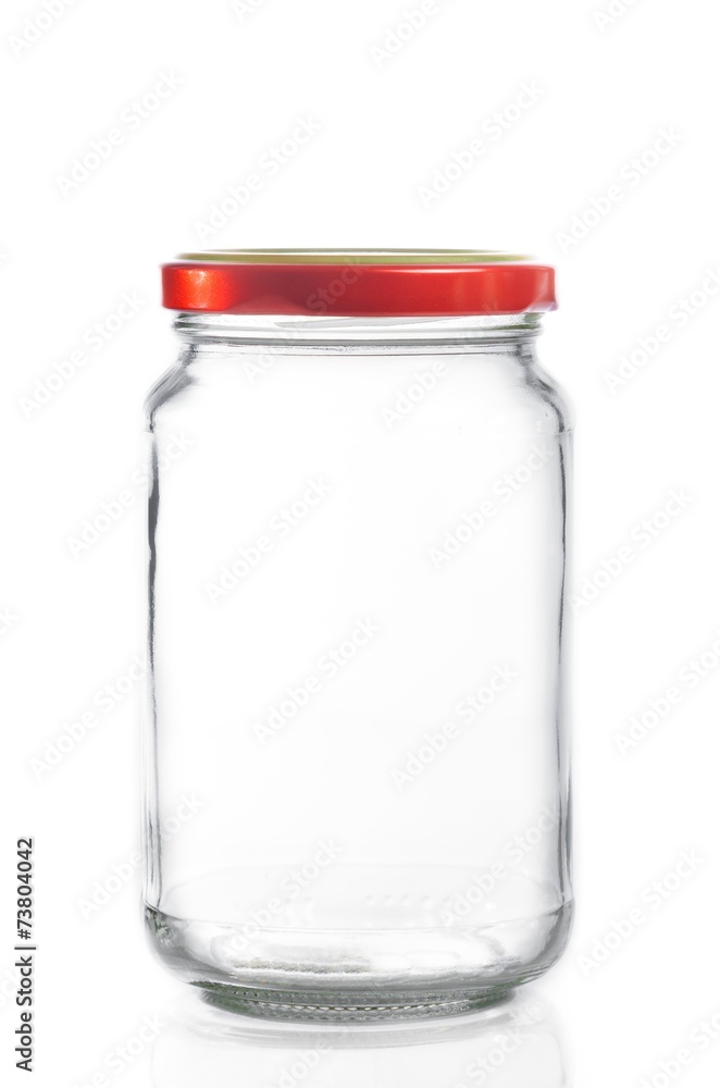 closed empty glass jar isolated closed empty glass jar isolated