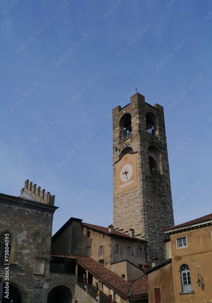 The campanile of Bergamo in Italy