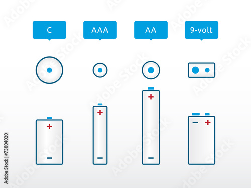 most popular types of battery with the label