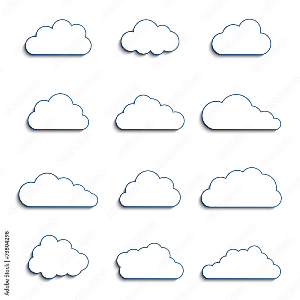 different clouds with 3d effect different clouds with 3d effect