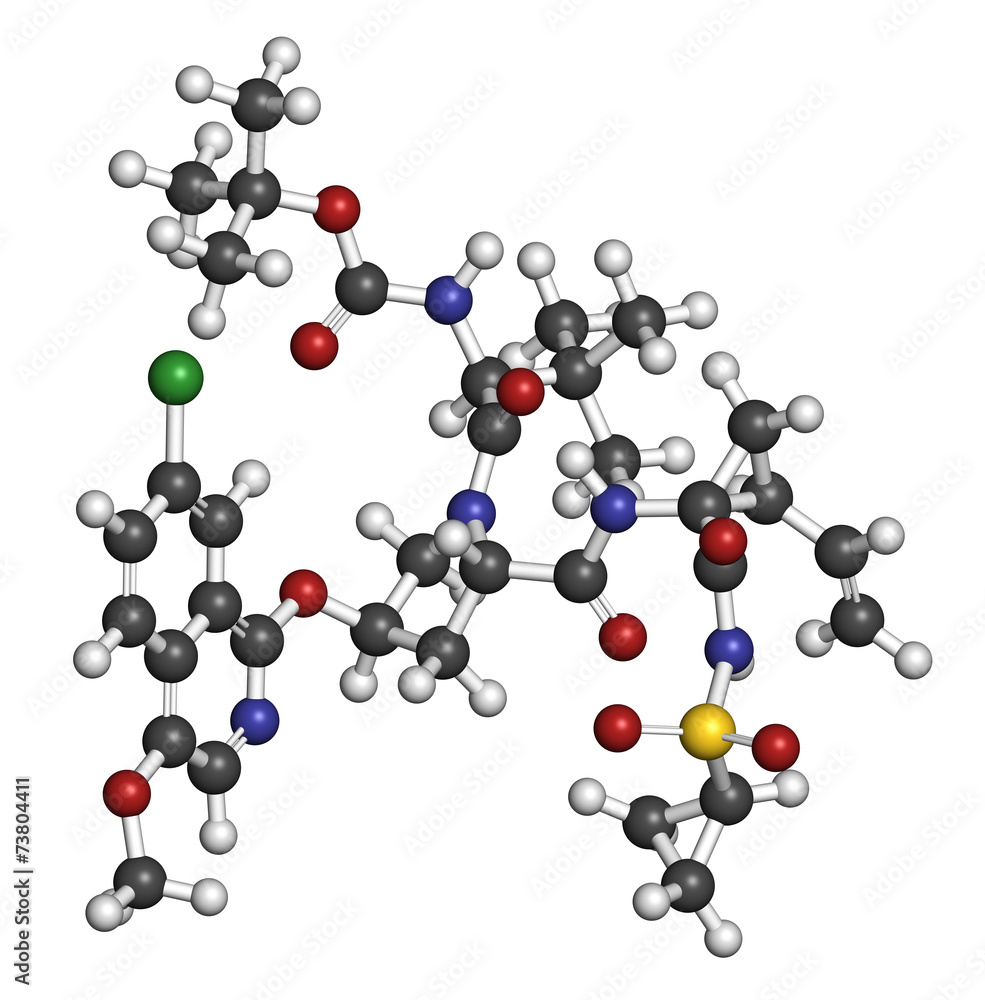 Asunaprevir hepatitis C virus (HCV) drug molecule. Asunaprevir hepatitis C virus (HCV) drug molecule.