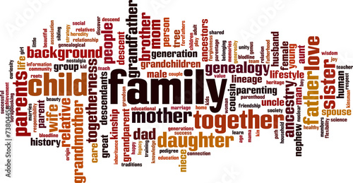 Family word cloud concept. Vector illustration