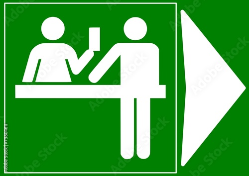 CARTELLO RECEPTION SPORTELLO INFORMAZIONI BIDIREZIONALE