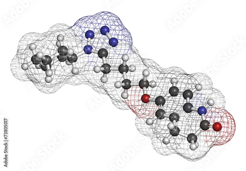 Cilostazol intermittent claudication treatment drug molecule.  photo