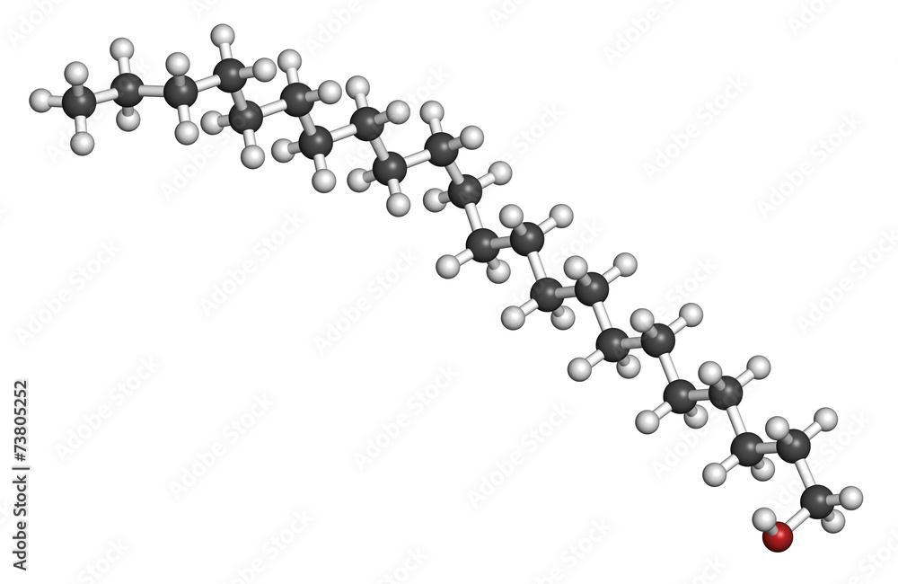 Docosanol (behenyl alcohol) antiviral drug molecule.