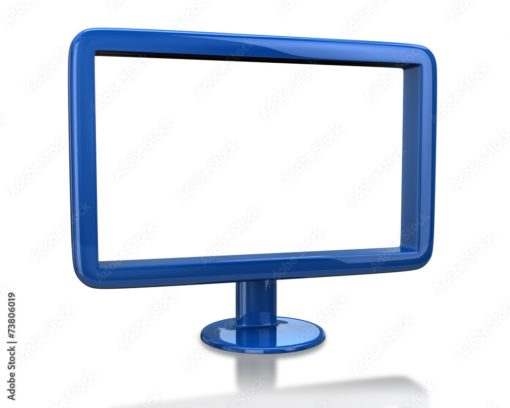 Bue monitor with blank white screen Bue monitor with blank white screen