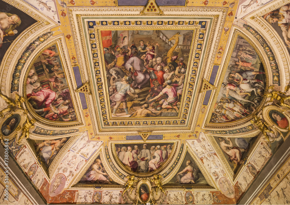 frescoes on the ceiling of one of the rooms in the palace Vecchi