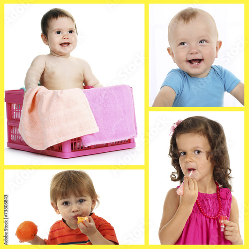 Cute little children collage