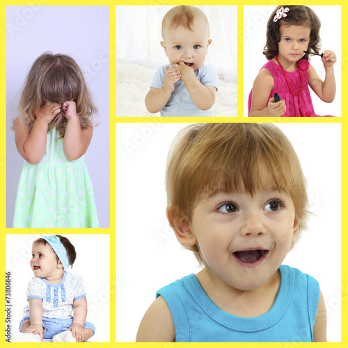 Cute little children collage