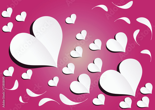 hearts of papers with leafs