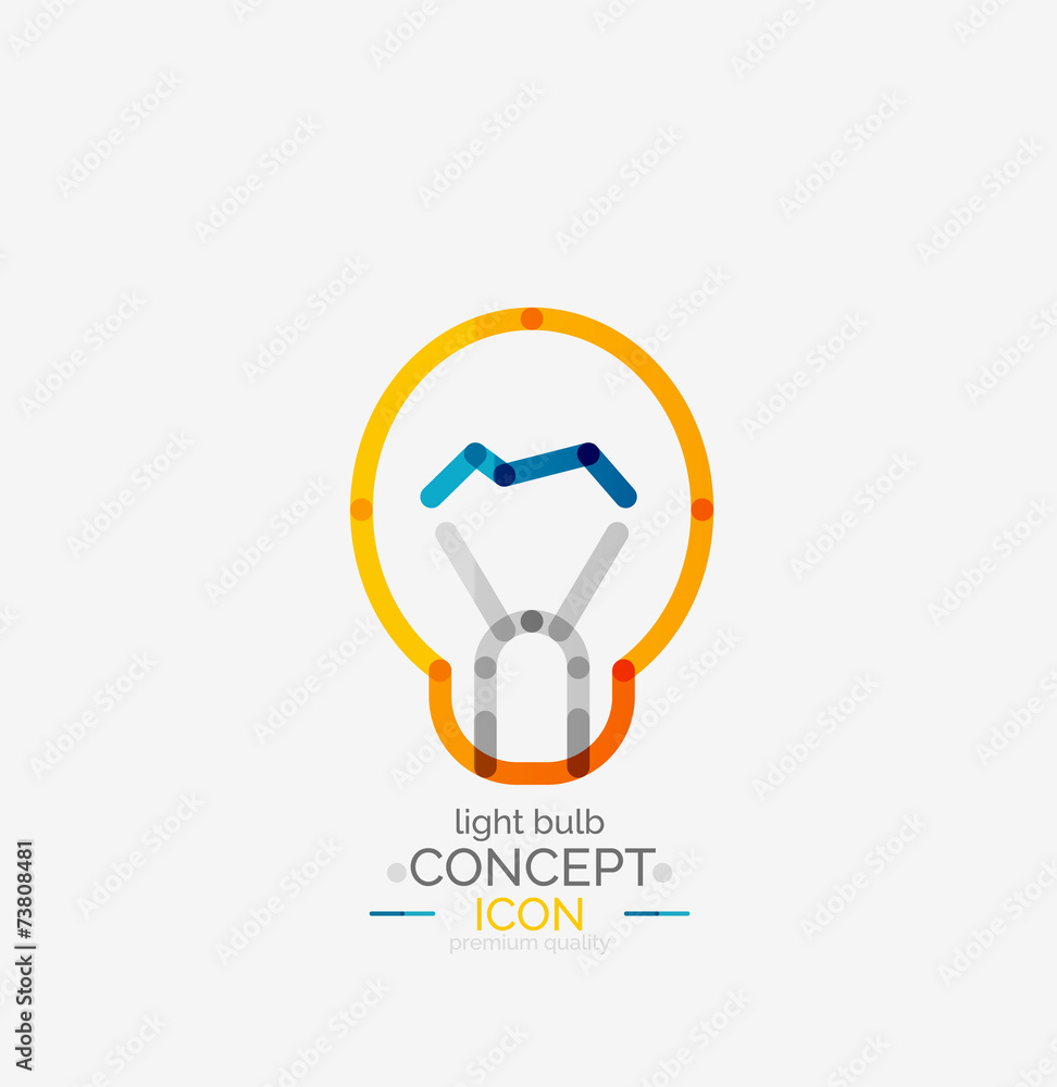Light bulb minimal design logo