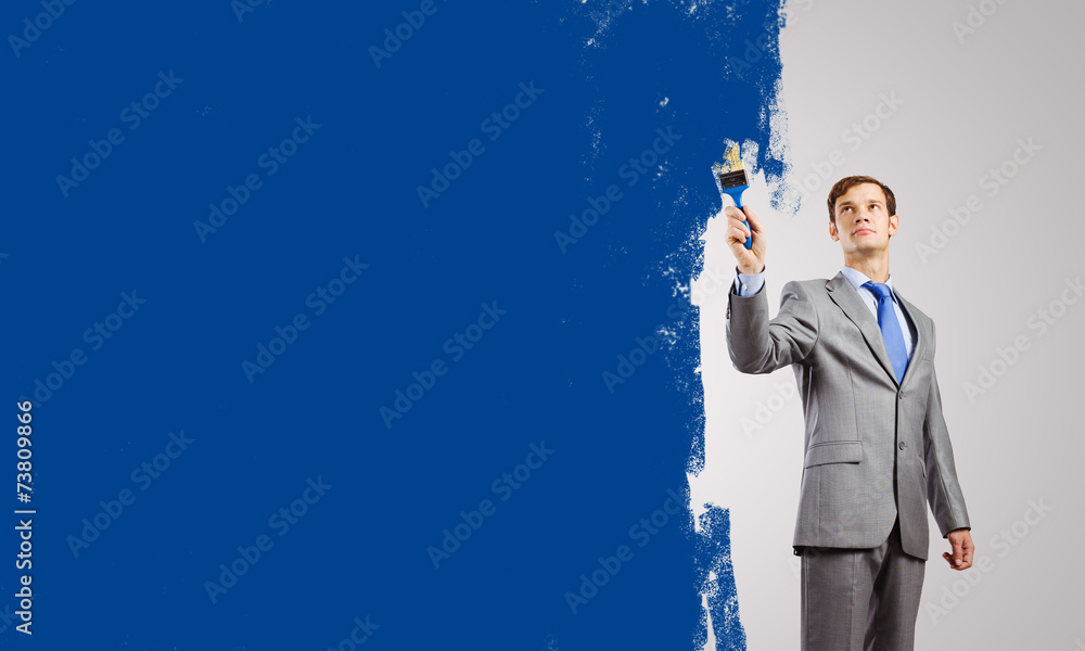 Man with paint brush Man with paint brush