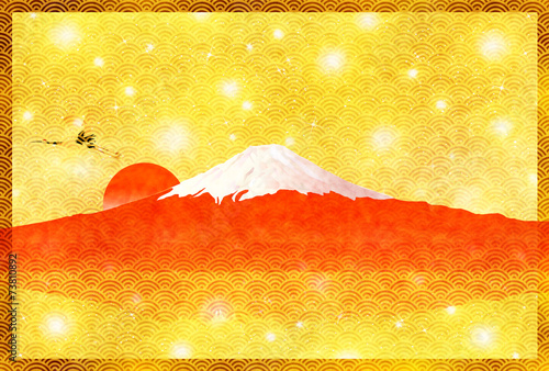 富士山　年賀状　背景