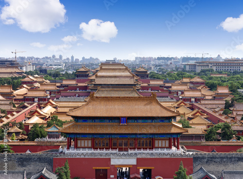 Aerial view of the Forbidden City. Beijing, China © ping han
