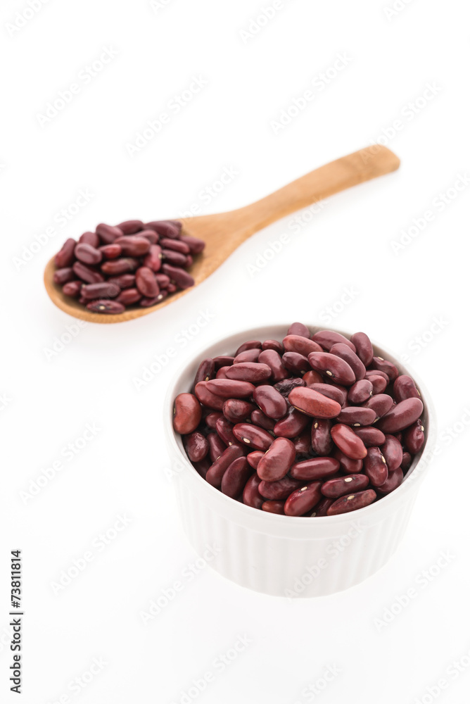 Red beans kidney isolated on white background