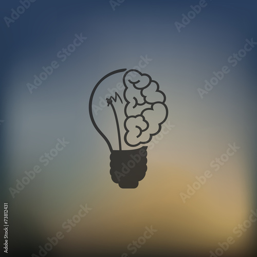 lightbulb icon on blurred background