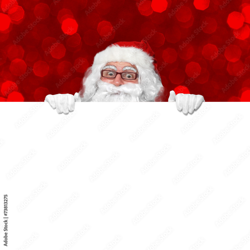 Naklejka premium Weihnachtsmann mit Tafel