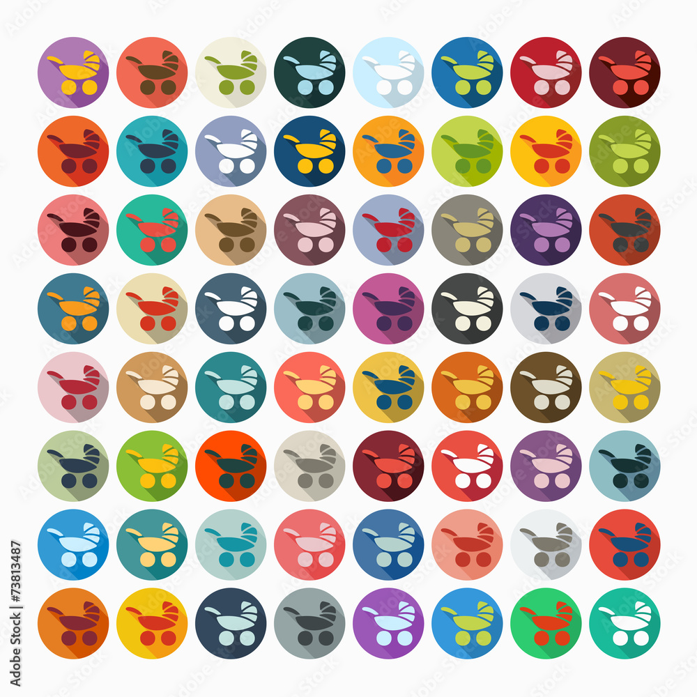 Flat design: baby buggy Flat design: baby buggy
