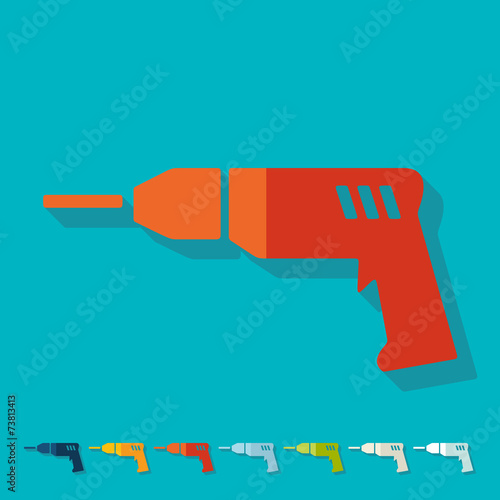 Flat design: drill