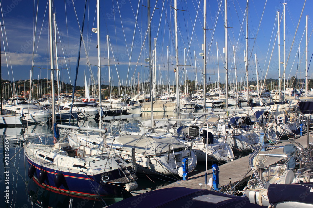 yachts and boats in marina harbour	