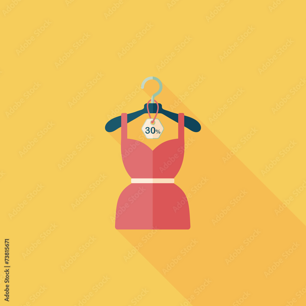 shopping dress flat icon with long shadow,eps10