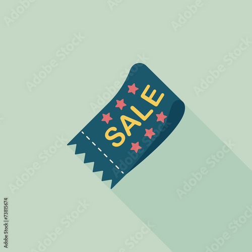 shopping sale coupon flat icon with long shadow,eps10