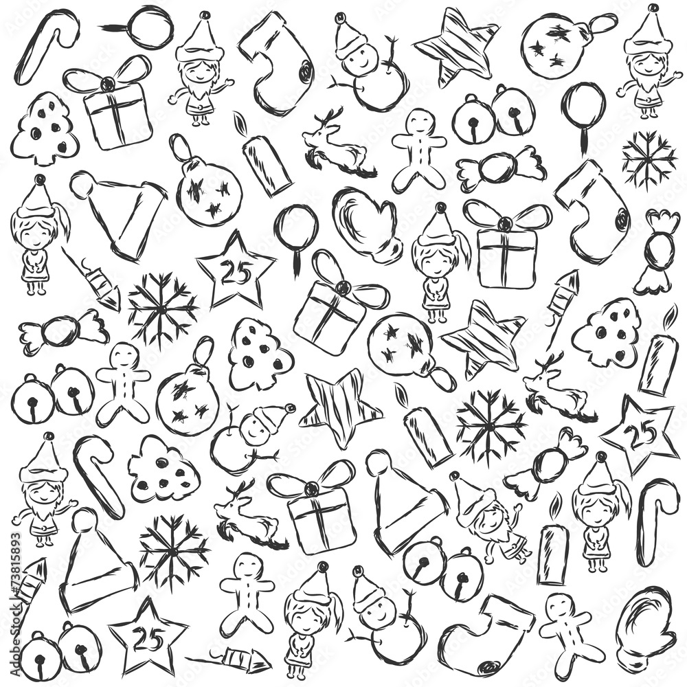 Vector christmas icon of background hand painted. Vector christmas icon of background hand painted.