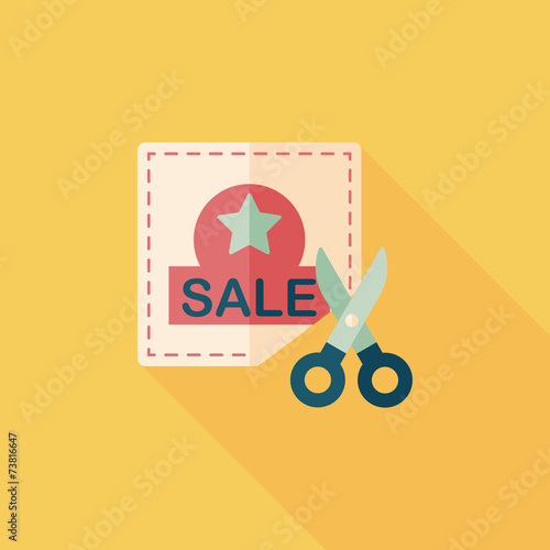 shopping sale coupon flat icon with long shadow,eps10