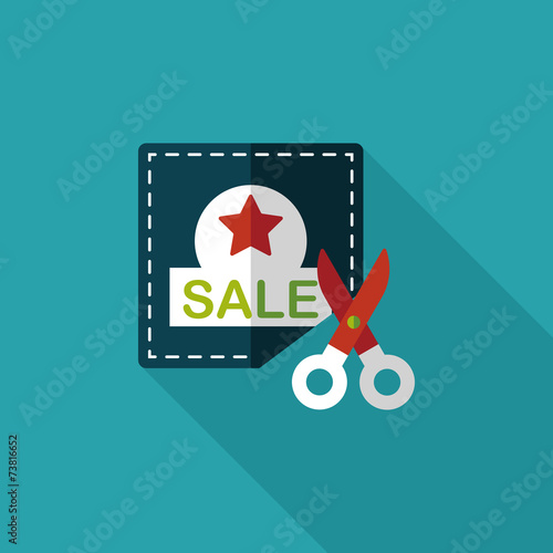 shopping sale coupon flat icon with long shadow,eps10
