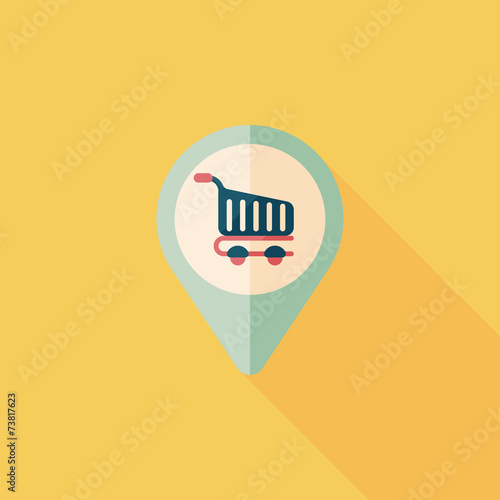 shopping check into place flat icon with long shadow,eps10