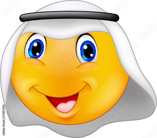 Emoticon smiley with Arabic dress