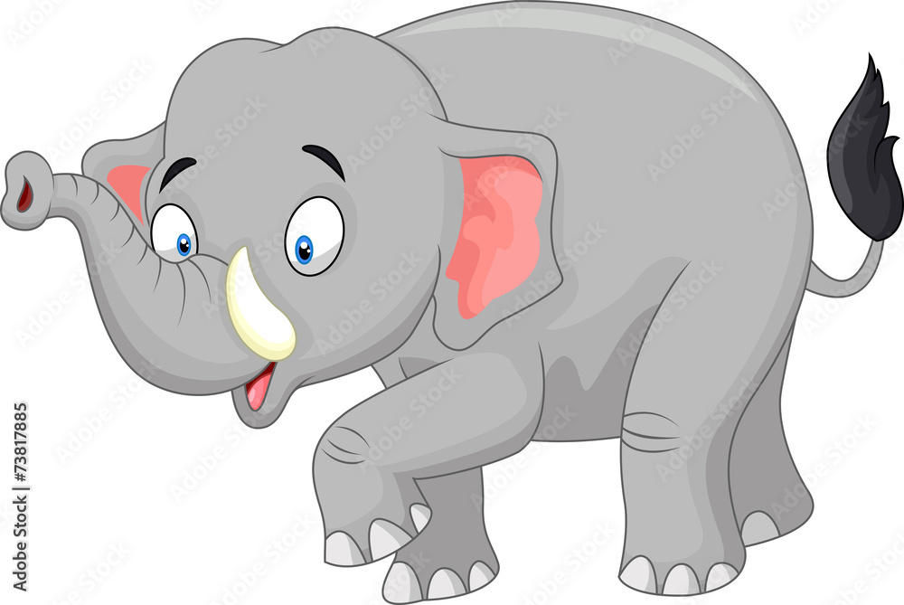 Fototapeta premium Cute cartoon elephant