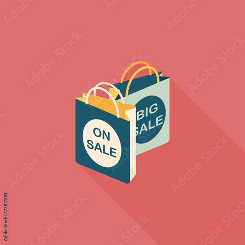 shopping paper bag flat icon with long shadow,eps10